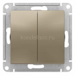 Фото Выключатель 2кл. (шампань) Atlas Design Выключатель 2кл. (шампань) Atlas Design