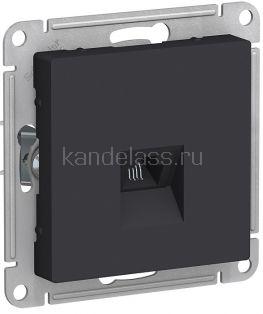 Фото Розетка тлф. RJ11 (карбон) Atlas Design Розетка тлф. RJ11 (карбон) Atlas Design