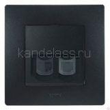 Розетка двойная RJ11 + RJ45 категория 5 UTP (антрацит) ETIKA