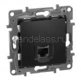 Розетка компьютерная RJ45 5е UTP (антрацит) ETIKA
