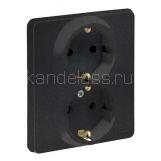 Розетка 2м с з/к 16 А 250 В INSPIRIA (антрацит) Legrand