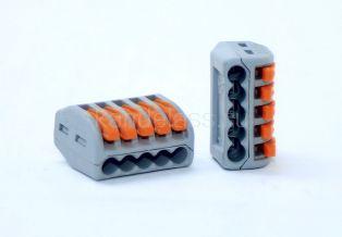 222-415 5 конт., многоразовая, серая 32A 400V - клеммная колодка WAGO (40шт)