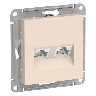 Розетка комп. RJ45+RJ45 кат.5е (бежевый) Atlas Design
