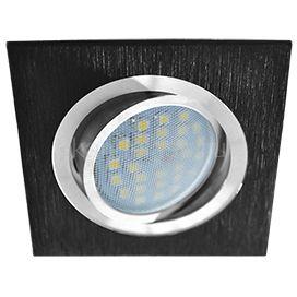 Свет-к Ecola MR16 DL 205 литой пов. Квадрат черный/хром 25x92