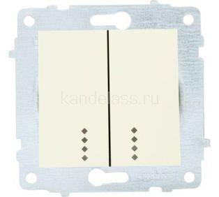 Выключатель 2 кл.10А (инд.) крем (ко всем рамкам) OVIVO